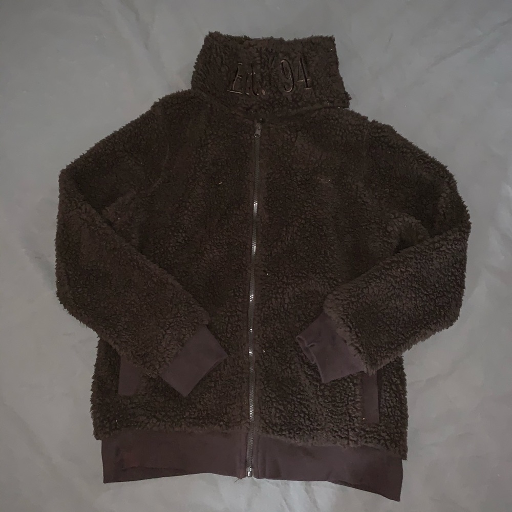 Level Eight Fuzzy Fleece ZIP Up Sweater Medium